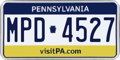PA license plate MPD4527