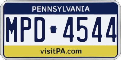 PA license plate MPD4544