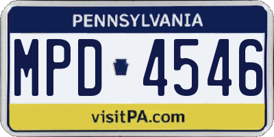PA license plate MPD4546