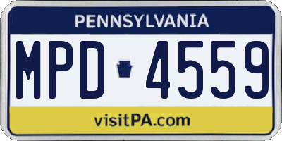 PA license plate MPD4559