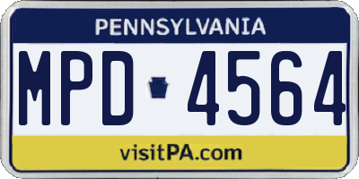 PA license plate MPD4564