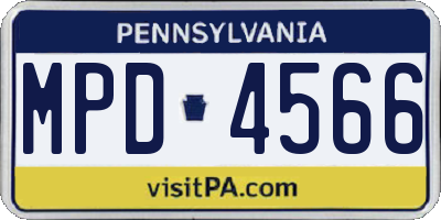PA license plate MPD4566