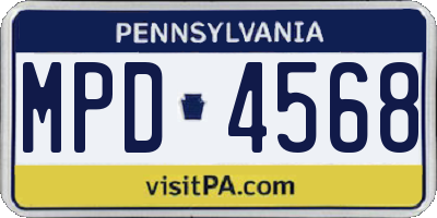 PA license plate MPD4568
