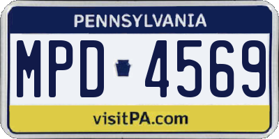 PA license plate MPD4569