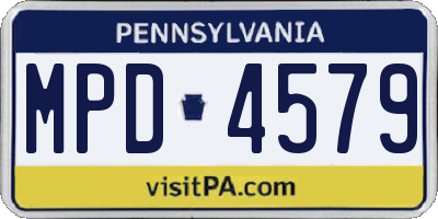 PA license plate MPD4579
