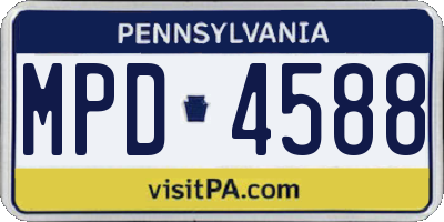 PA license plate MPD4588