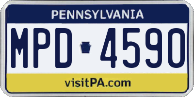 PA license plate MPD4590