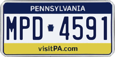 PA license plate MPD4591