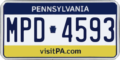 PA license plate MPD4593