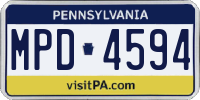 PA license plate MPD4594