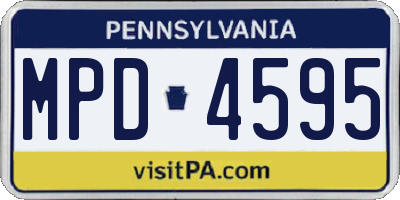 PA license plate MPD4595