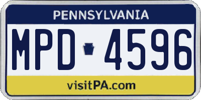 PA license plate MPD4596