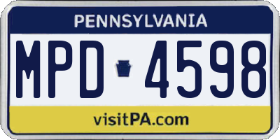 PA license plate MPD4598