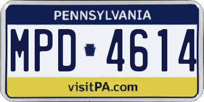 PA license plate MPD4614