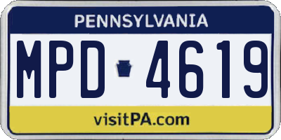 PA license plate MPD4619