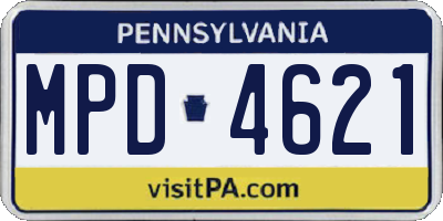 PA license plate MPD4621