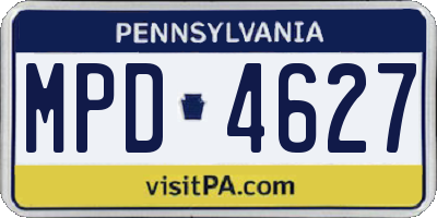 PA license plate MPD4627