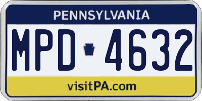 PA license plate MPD4632