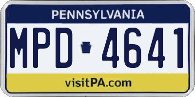 PA license plate MPD4641
