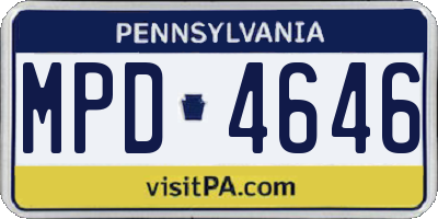 PA license plate MPD4646