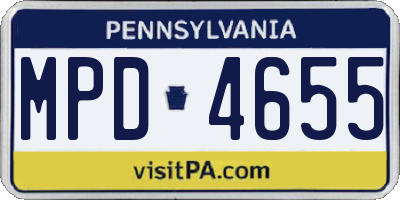 PA license plate MPD4655