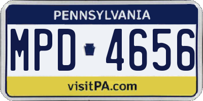 PA license plate MPD4656