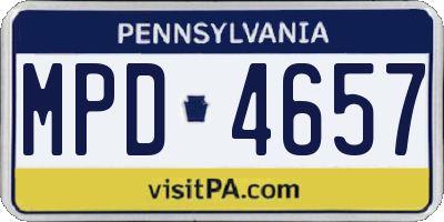 PA license plate MPD4657