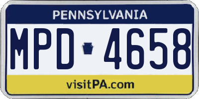 PA license plate MPD4658