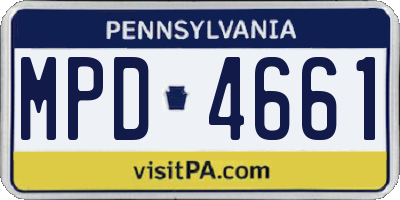 PA license plate MPD4661