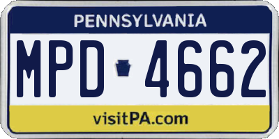 PA license plate MPD4662