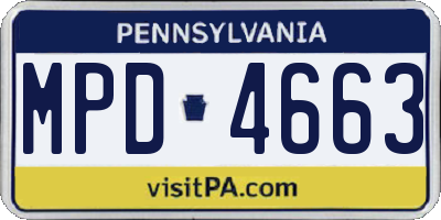 PA license plate MPD4663