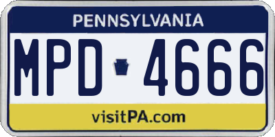 PA license plate MPD4666