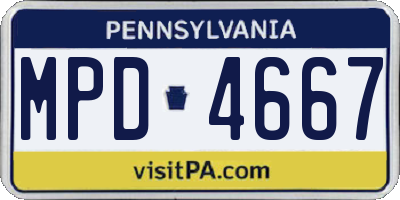 PA license plate MPD4667