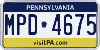 PA license plate MPD4675