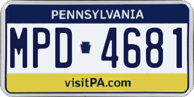 PA license plate MPD4681
