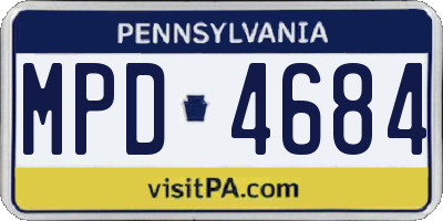 PA license plate MPD4684
