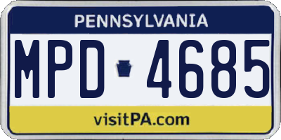 PA license plate MPD4685