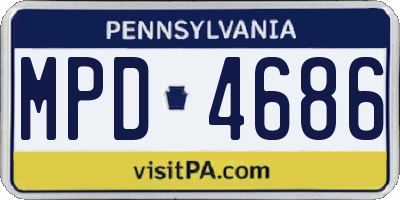 PA license plate MPD4686