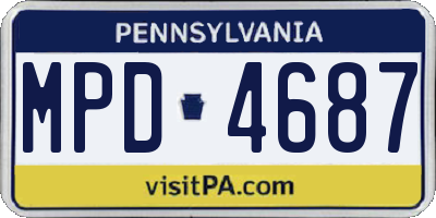 PA license plate MPD4687