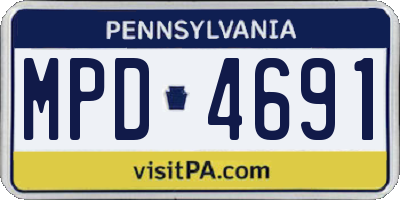 PA license plate MPD4691