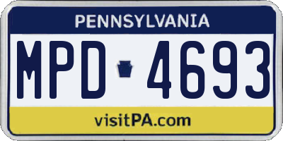 PA license plate MPD4693