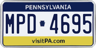 PA license plate MPD4695