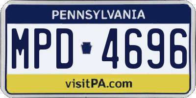 PA license plate MPD4696