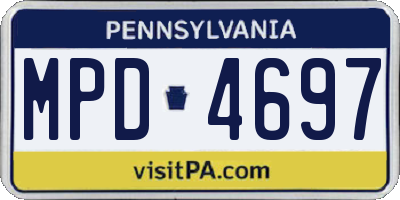 PA license plate MPD4697