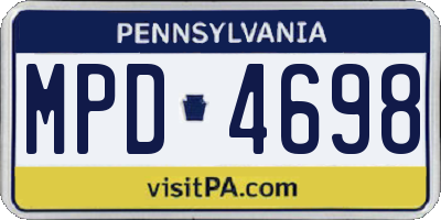 PA license plate MPD4698