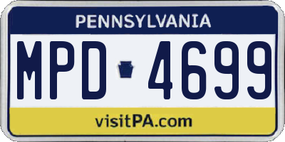 PA license plate MPD4699
