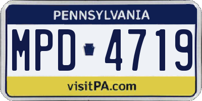 PA license plate MPD4719