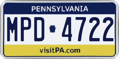 PA license plate MPD4722