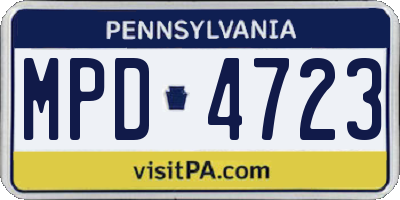 PA license plate MPD4723