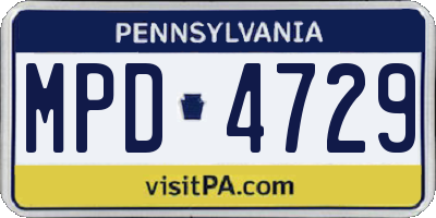 PA license plate MPD4729